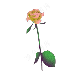 七夕情人节玫瑰花情人节商用元素