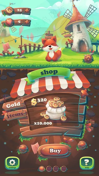 喂狐狸图形用户界面匹配3商店窗口