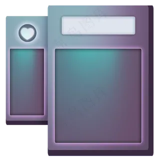 立体亮心金属感文本框