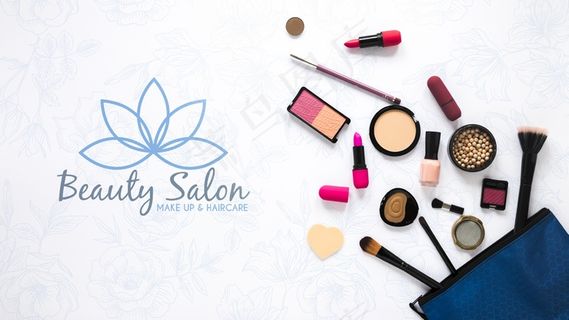 顶视图美容院概念