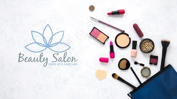 顶视图美容院概念