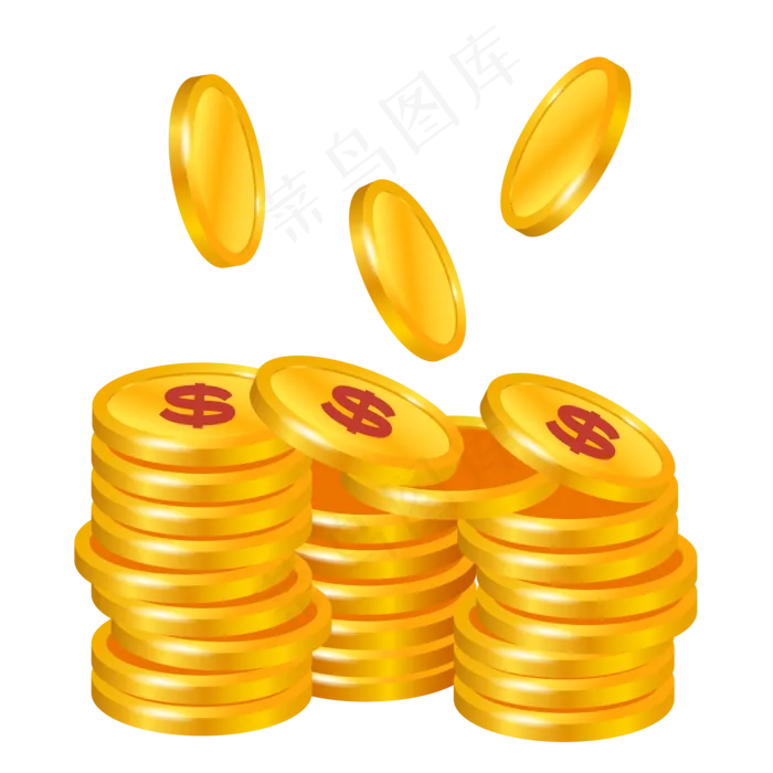 黄色金币堆(2000*2000px 300 dpi )ai矢量模版下载