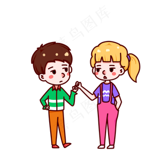 情人节可爱情侣手拉手