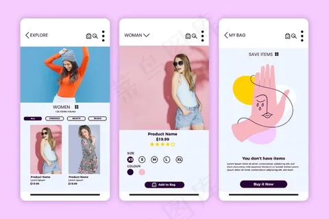 时尚购物应用程序集