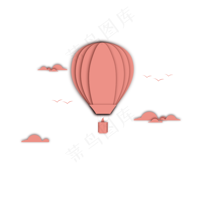 七夕情人节热气球免扣PNG图(4380X4380)