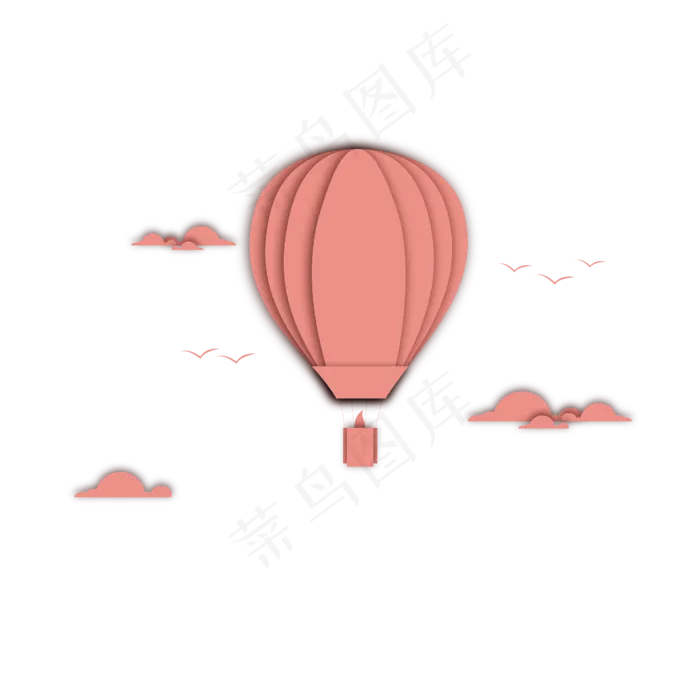 七夕情人节热气球免扣PNG图(4380X4380)