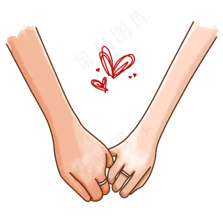 七夕节情侣牵手PNG免抠素材