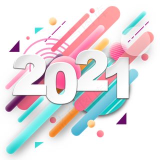 2021流体渐变主题数字