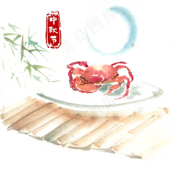 中秋节螃蟹(4724X4724(DPI:300))psd模版下载