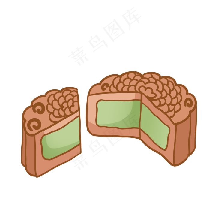 绿豆沙中秋月饼(2000X2000(DPI:300))psd模版下载