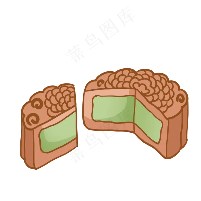绿豆沙中秋月饼(2000X2000(DPI:300))psd模版下载