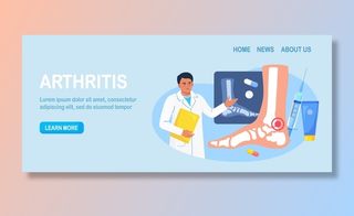 踝足关节炎。医生检查关节的 x 射线照片。骨关节炎、类风湿性关节炎、风湿病。医生治疗患者关节疼痛