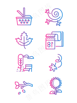 渐变风秋季秋天元素