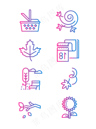 渐变风秋季秋天元素