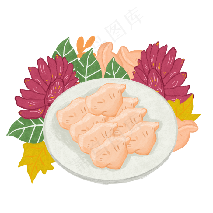 立冬节气水饺装饰