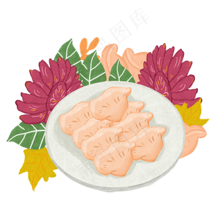 立冬节气水饺装饰