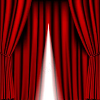 打开红色幕布作为背景