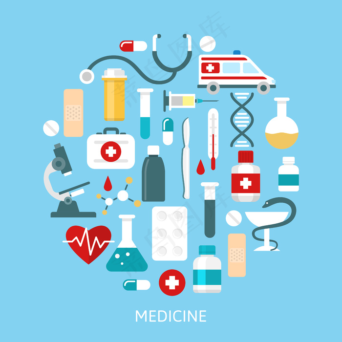 扁平圆形图标集