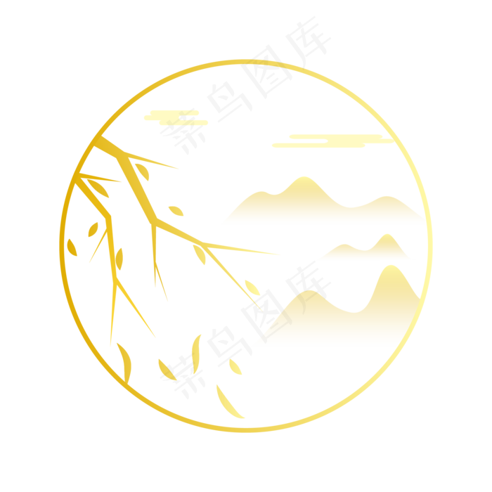寒露山水风景(3000X3000(DPI:300))ai矢量模版下载