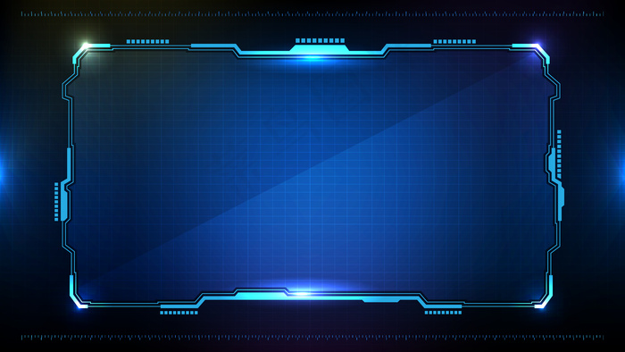 蓝色发光科技的抽象未来背景科幻框架hud ui