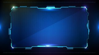 蓝色发光科技的抽象未来背景科幻框架hud ui
