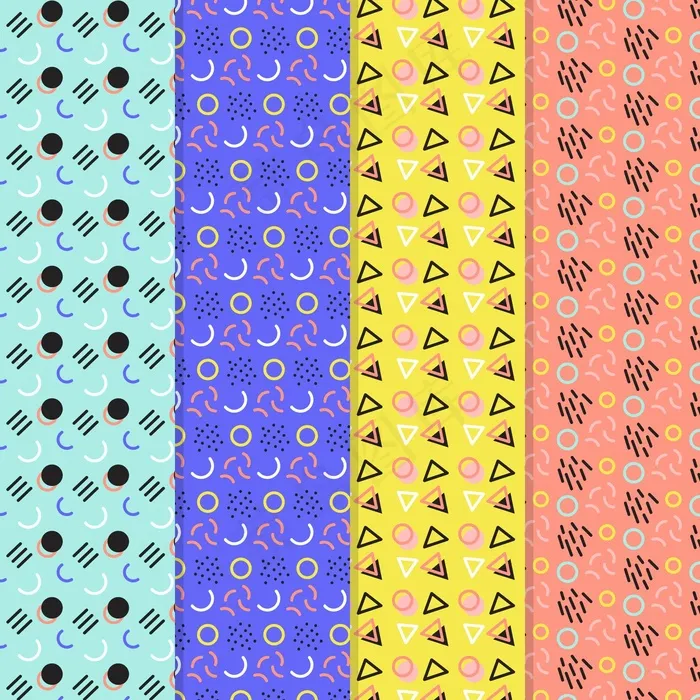 孟菲斯图案系列eps,ai矢量模版下载