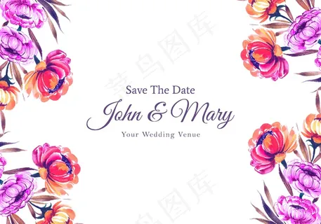 可爱的花朵框架和寡妇卡模板