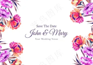 可爱的花朵框架和寡妇卡模板