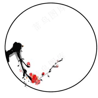 梅花水墨中国风边框