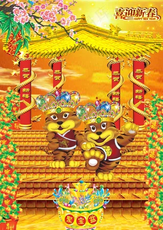 虎年大吉大利宣传海报