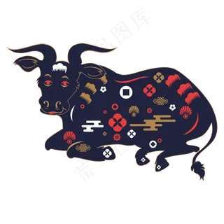 传统民族风剪纸牛