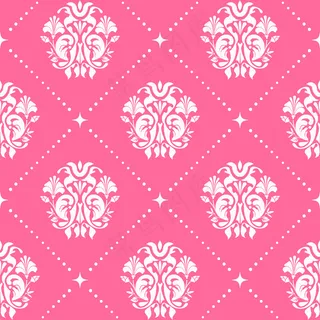 复古图案无缝巴洛克风格，粉色。