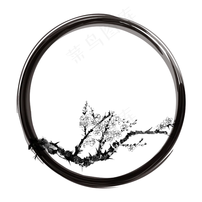 水墨圆圈笔触(2000X2000(DPI:300))ai矢量模版下载