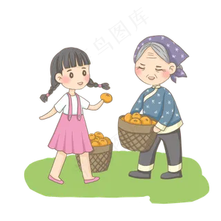秋分收获双人PNG