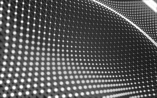 抽象背景。分子技术与多边形，连接点和线。连接结构。大数据可视化。