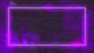 带有紫色背景的发光矩形霓虹灯矢量图照明框架。