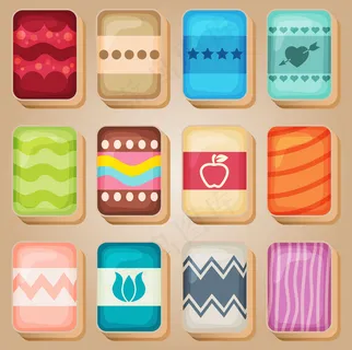 麻将牌线一套不同颜色。