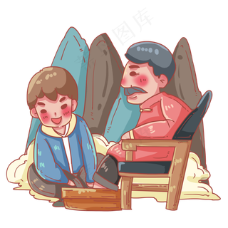 给老人洗脚孝心