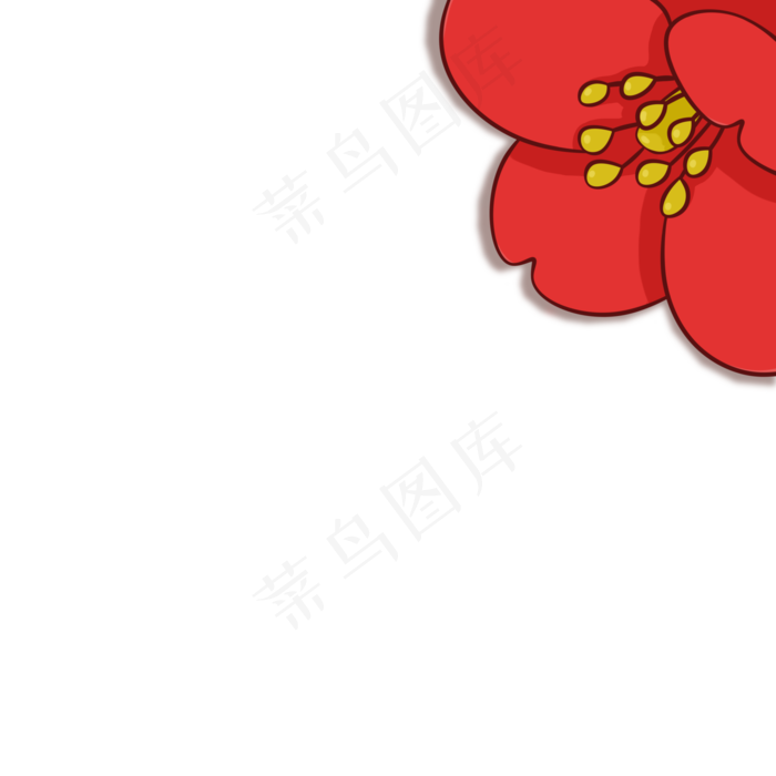 2019元旦新年红色喜庆大红花边角