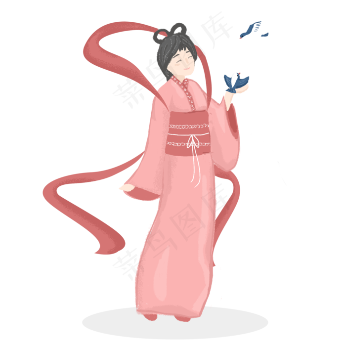 织女七夕情人节手绘插画设计05