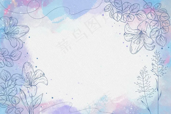 手绘花背景粉粉彩eps,ai矢量模版下载