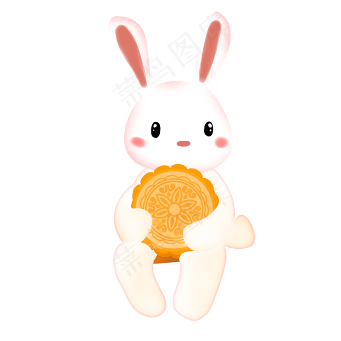 抱着月饼的兔子 (2000X2000(DPI:300))psd模版下载