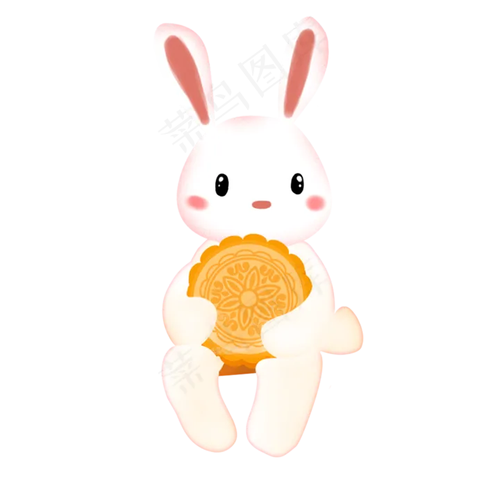 抱着月饼的兔子 (2000X2000(DPI:300))psd模版下载