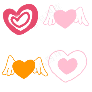 装饰爱心卡通手绘素材免费下载