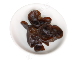 黑色木耳白色盘子