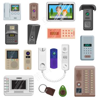 门上的对讲机矢量通信设备图标设置