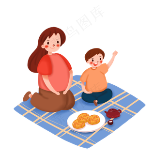 中秋节赏月人物