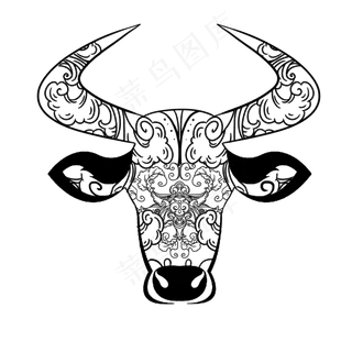 牛年新年图腾牛头