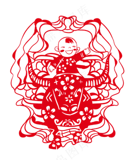 牛年新年年画剪纸