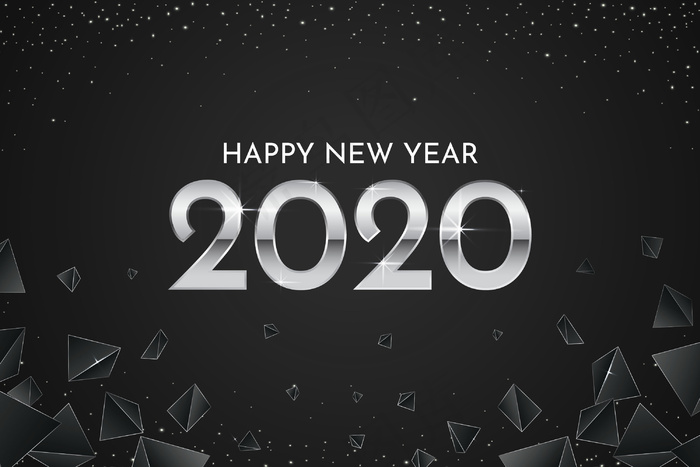 银牌2020新年壁纸eps,ai矢量模版下载